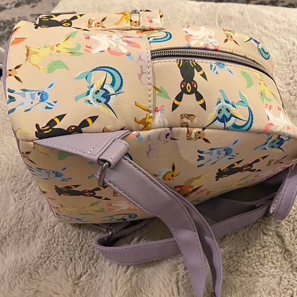 Gently Used Loungefly Eevee Evolutions / Eeveelutions Watercolor Mini Backpack - Picture 3 of 17